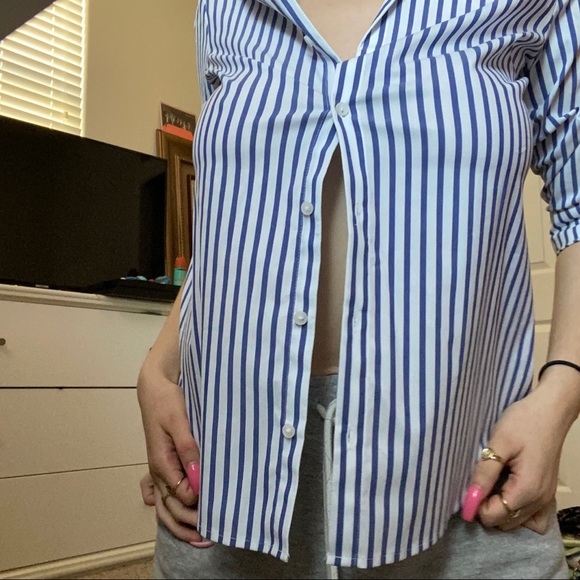 Striped button up top - Picture 3 of 3